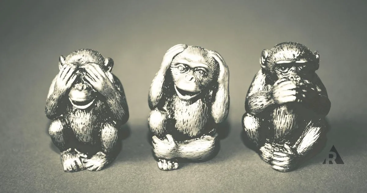 Three monkeys: see no evil, hear no evil, speak no evil