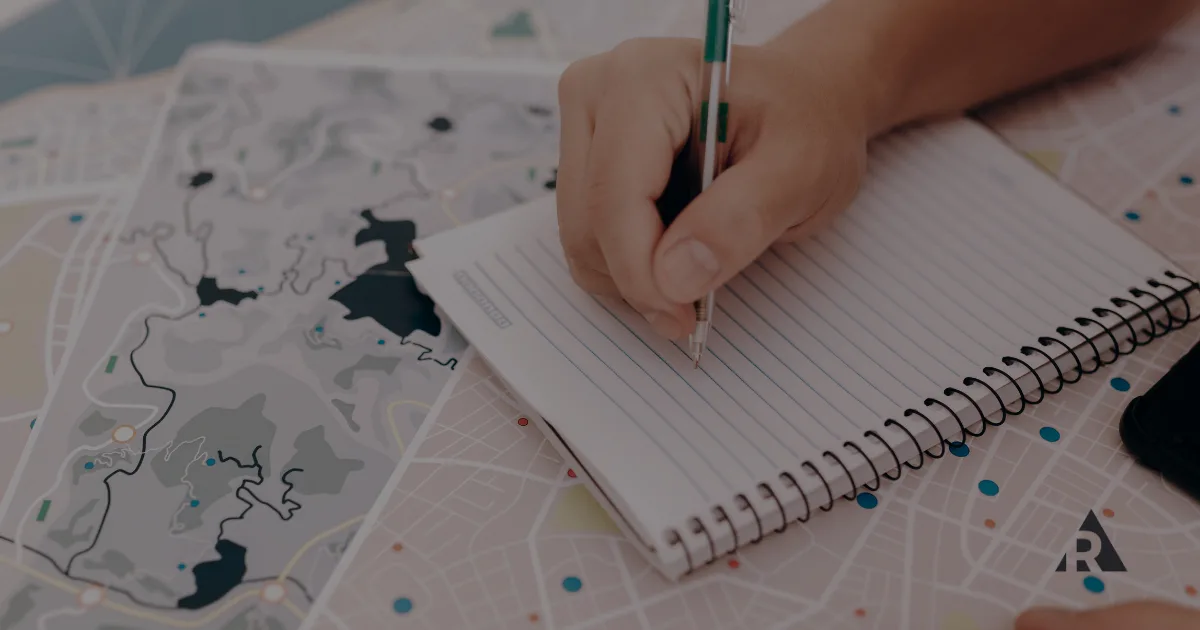 Create a Roadmap -Writing in a notepad