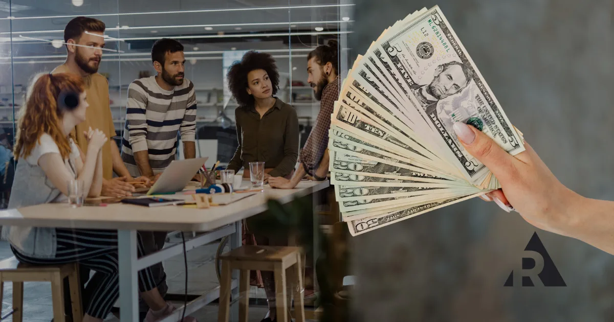 Scrum Master with a fan of money