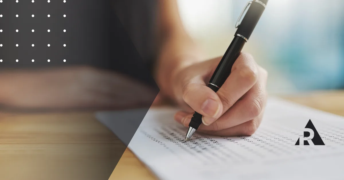 Person taking an assessment